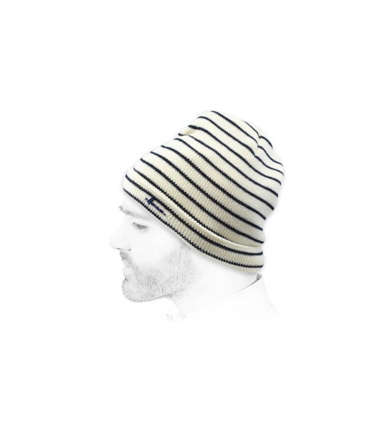 bonnet rayé blanc noir Gauthier offwhite